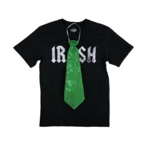 NWOT "Irish" Tee & Green sequin tie XL
